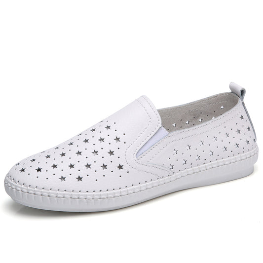 Orthopedic Balance Women’s Perforated Slip-On Flats – Lightweight Breathable Comfort Shoes