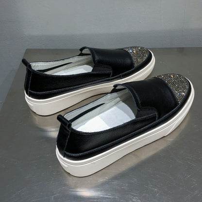Orthopedic Balance | Platform Slip-On Loafers with Glitter Toe