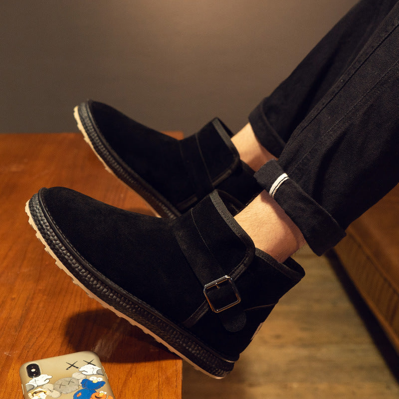 Nadia | Buckle-Strap Fur Suede Winter Boots