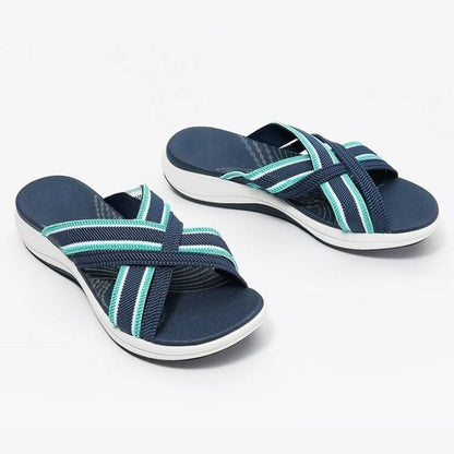 Orthopedic Balance Cross Strap Comfort Sandals – Lightweight Cushioned Everyday Slides