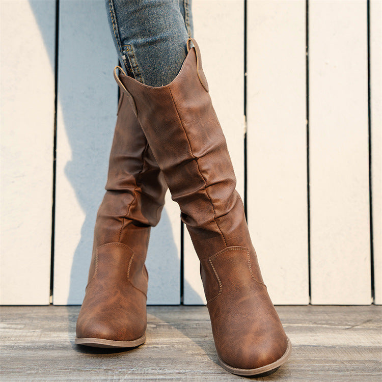 Orthopedic Balance Women's Boots - Round Toe High Heel Comfort