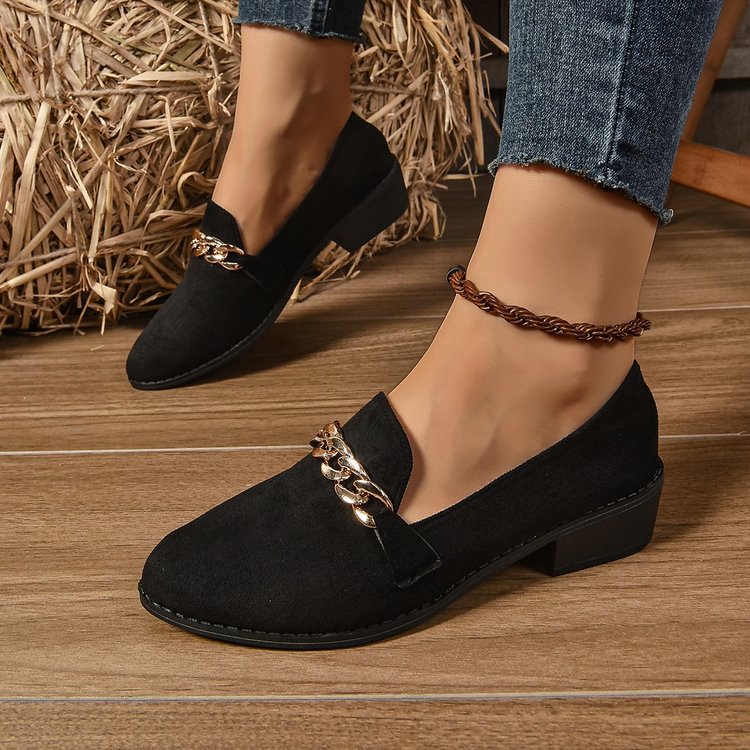 Orthopedic Balance Pointed Toe Chunky Heel Shoes - Comfort