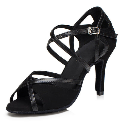 Orthopedic Balance Unique Black Stiletto Heels For Latin Dance And Ballroom