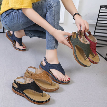 Samantha | Casual Sandals Women's Wedge Solid Color Flip Flop Sandals