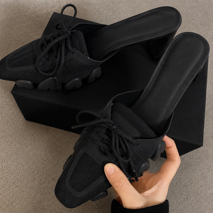 Yolene | Women’s Orthopedic Mesh Lace-Up Mule Heels