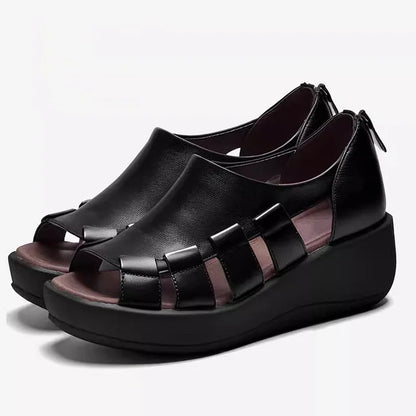 Zamira | Bold Colorblock Leather Wedge Sandals
