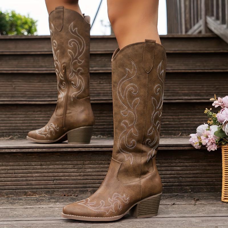 Orthopedic Balance Denim Boots - Embroidered Comfort Style