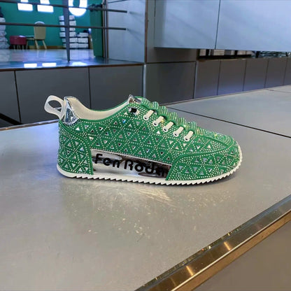 Orthopedic Balance Luxe Crystal Sneakers – Sparkling Comfort Casual Shoes