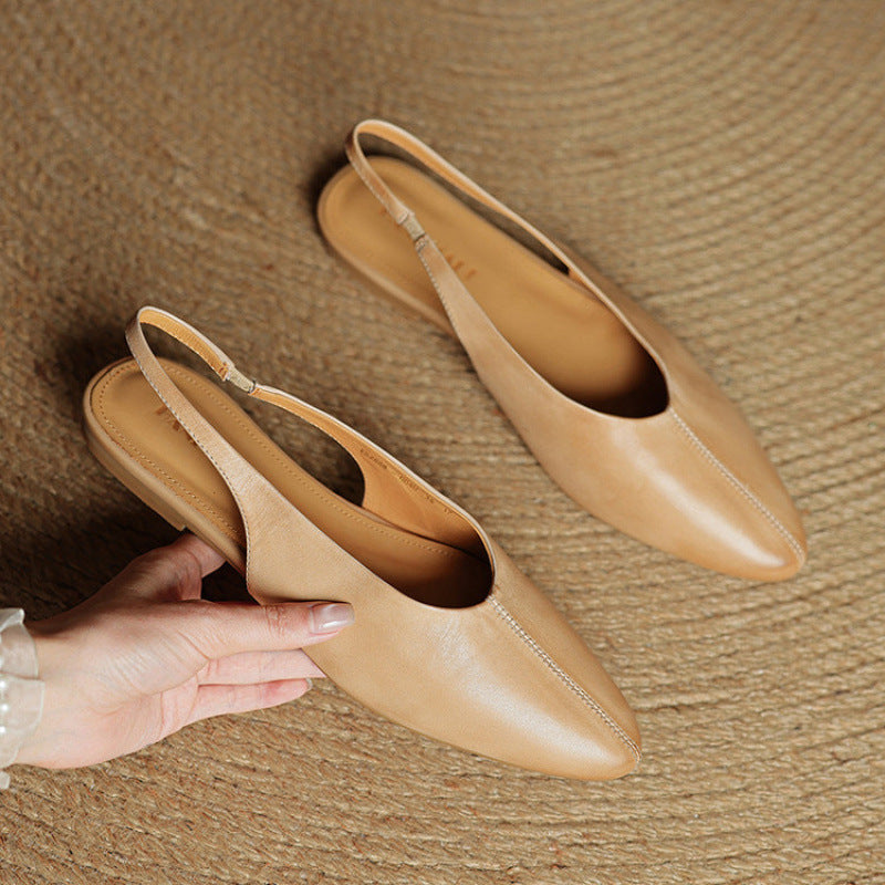Orthopedic Balance Pointed Toe Slingback Flat Mules