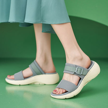 Orthopedic Balance | Double Strap Comfort Platform Slide Sandals