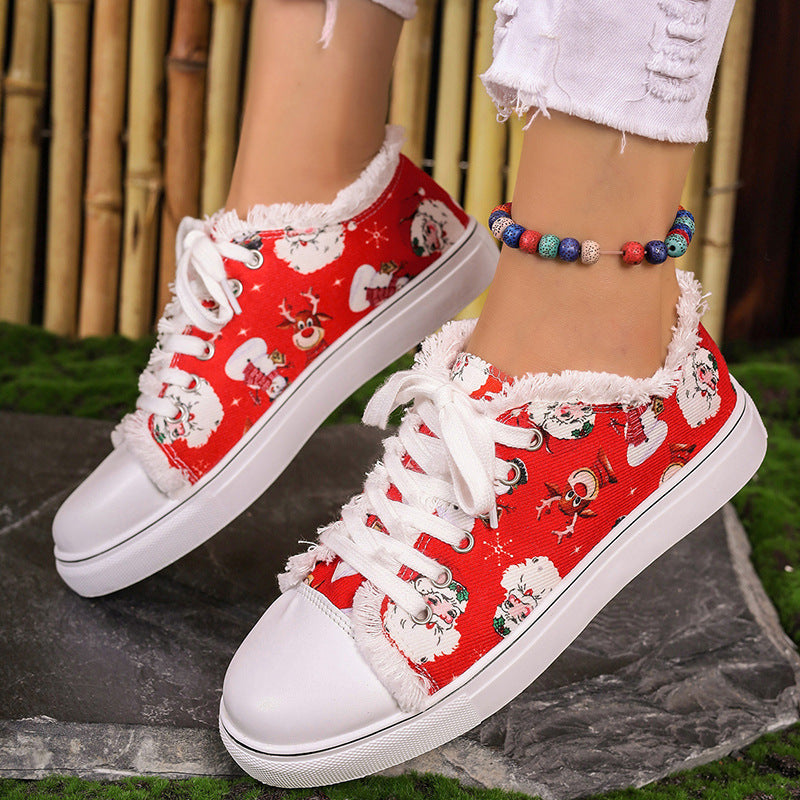 Noella | Holiday Santa Claus Patterned Sneakers