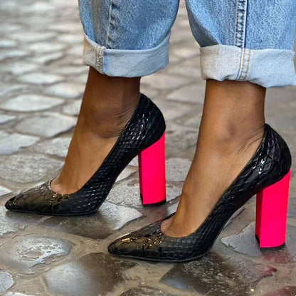 Orthopedic Balance Women’s Pointed Toe Block Heel Pumps – Comfortable Dress Heels