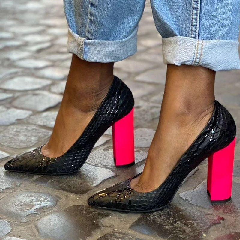 Orthopedic Balance Women’s Pointed Toe Block Heel Pumps – Comfortable Dress Heels