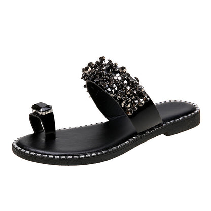 Novalie | Women’s Orthopedic Rhinestone Toe Ring Slide Sandals