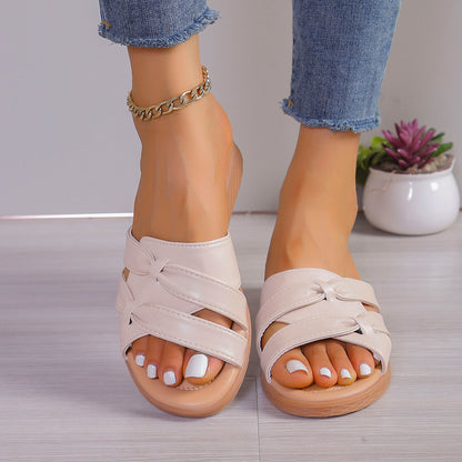 Orthopedic Balance | Cross Strap Platform Slide Sandals