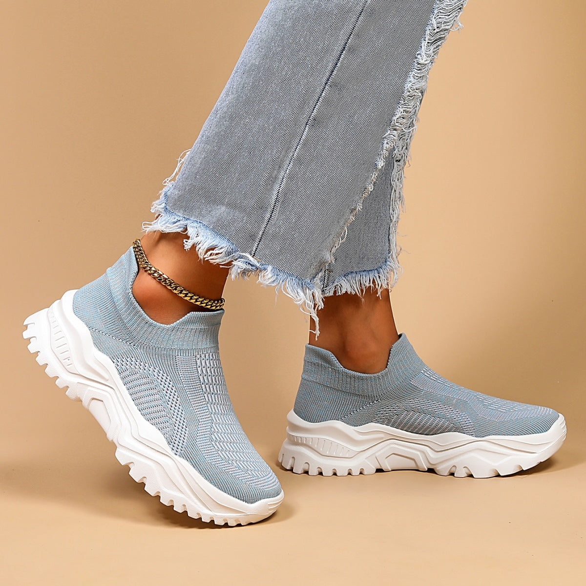 Orthopedic Balance Women’s Knit Slip-On Sneakers – Lightweight Breathable Comfort Shoes