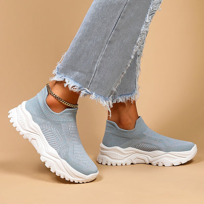 Orthopedic Balance Women’s Knit Slip-On Sneakers – Lightweight Breathable Comfort Shoes