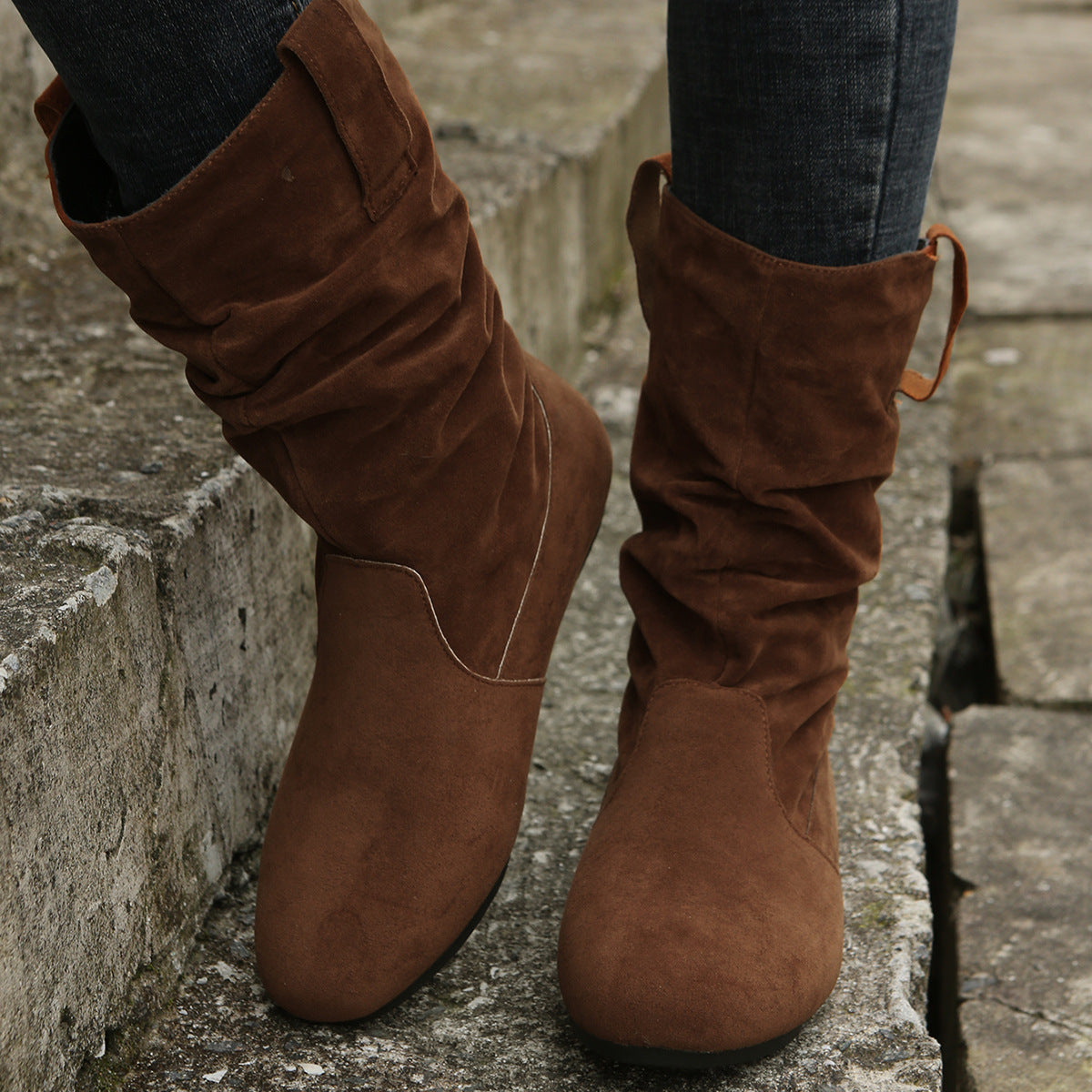 Orthopedic Balance Suede Mid-Calf Boots - Winter Warmth