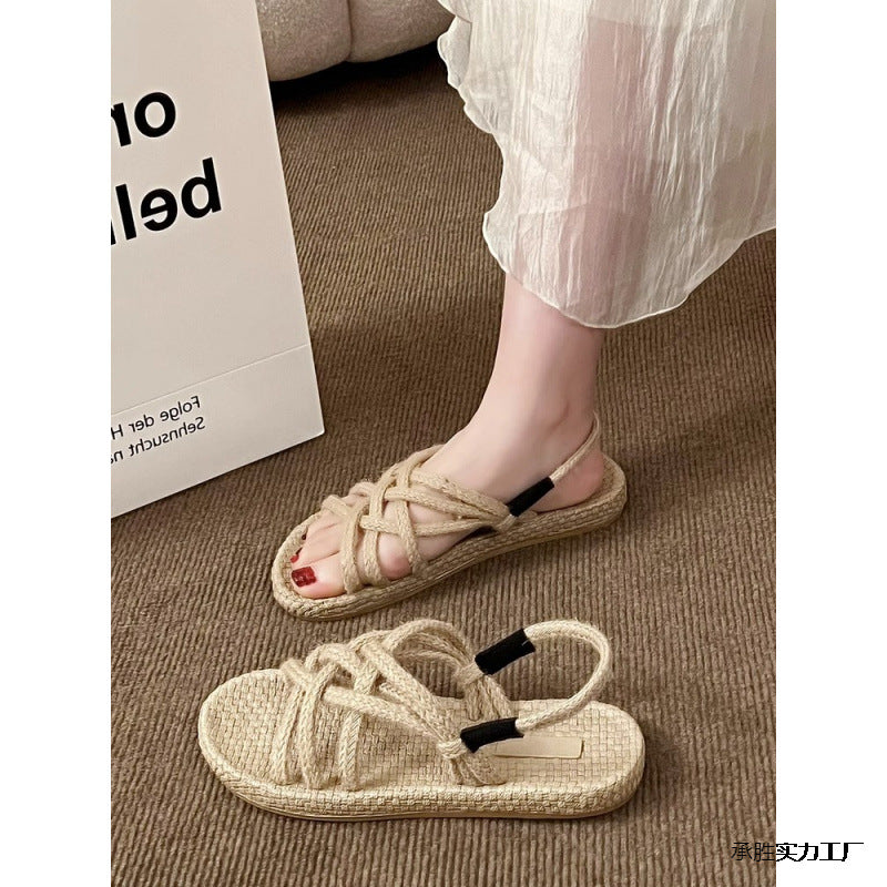 Orthopedic Balance Handmade Braided Strappy Flat Sandals