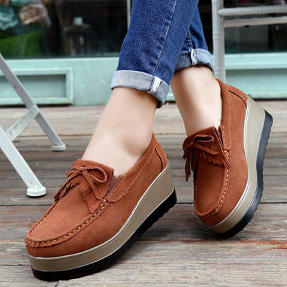 Orthopedic Balance Shoes With Fringe Bow Design - Comfort And Elegance