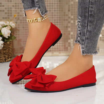 Orthopedic Balance Slip-On Shoes In Larger Sizes With An Elegant Bow