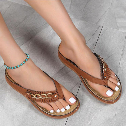 Orthopedic Balance Wedge Sandals With Chain - Unique Retro Style