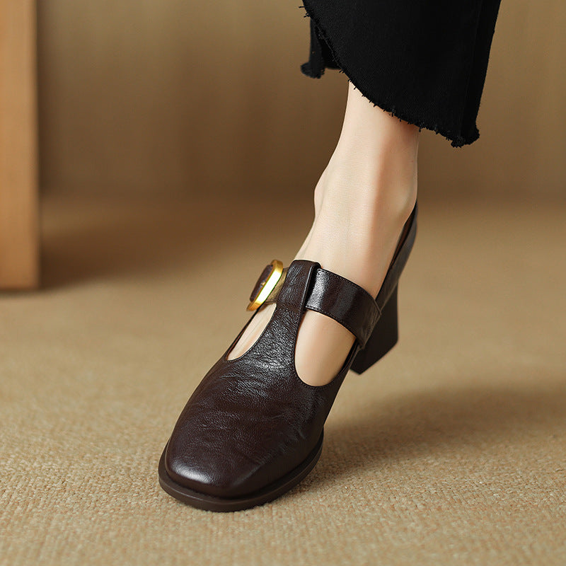 Orthopedic Balance Mary Jane Pumps - Retro Square Toe Comfort