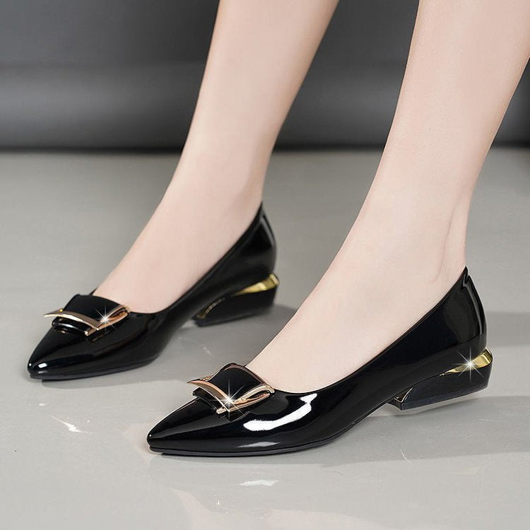 Orthopedic Balance Soft Leather Pumps With Chunky Heel