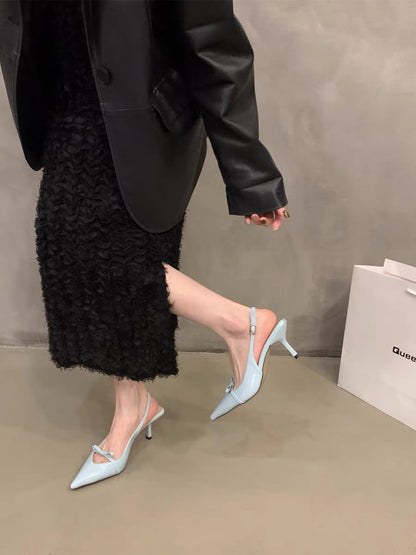 Orthopedic Balance | Pointed Toe Slingback Kitten Heel Sandals
