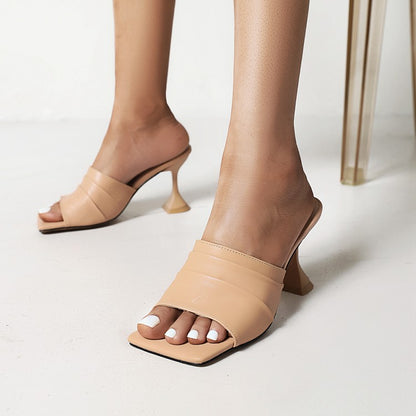 Ainsley | Women’s Orthopedic Square Toe Kitten Heel Mule Sandals