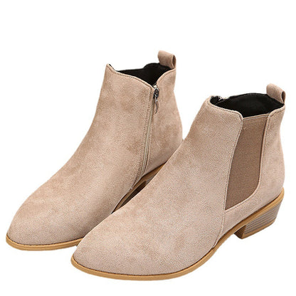 Orthopedic Balance Suede Ankle Boots - Thick Heel Comfort