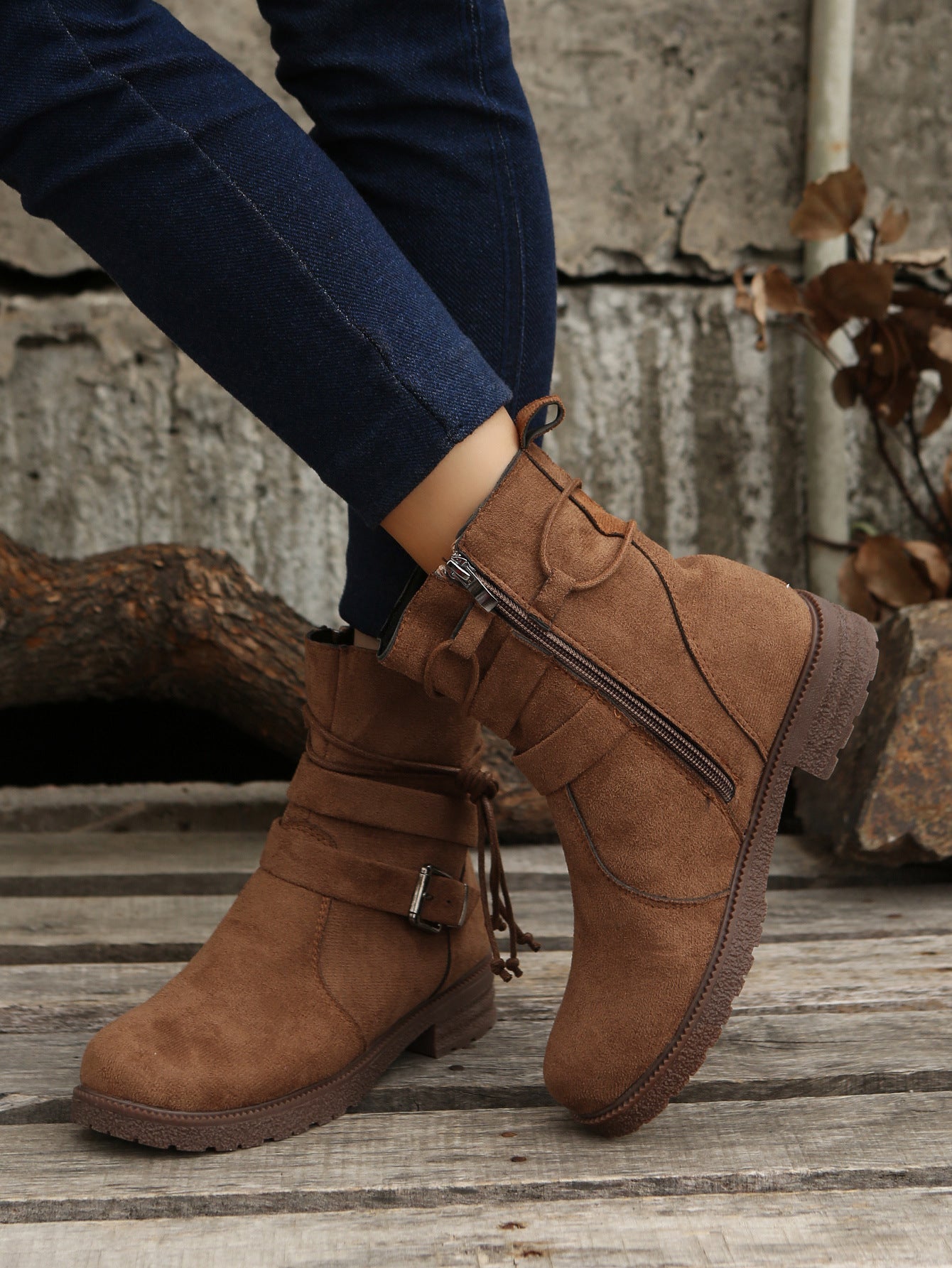 Orthopedic Balance Short Boots - Side Zipper, Low Heel