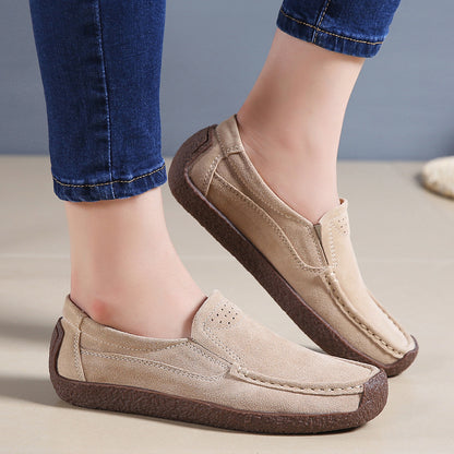 Orthopedic Balance Women’s Suede Slip-On Loafers – Lightweight Comfort Casual Shoes