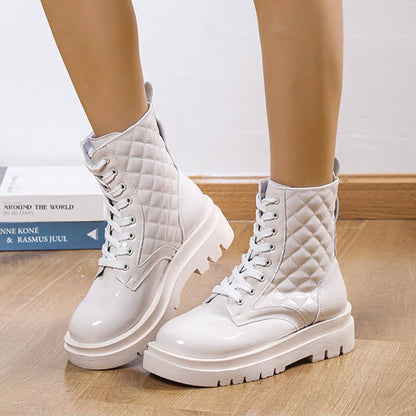 Orthopedic Balance Quilted Platform Boots - Thick Heel