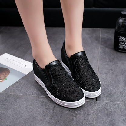 Orthopedic Rhinestone Mesh Slip-On Shoes – Breathable Platform Comfort Sneakers
