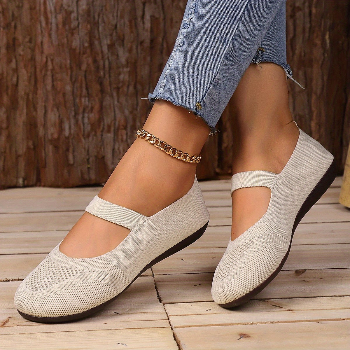 Cameron | Orthopedic Mary Jane Knit Flats – Lightweight Everyday Comfort