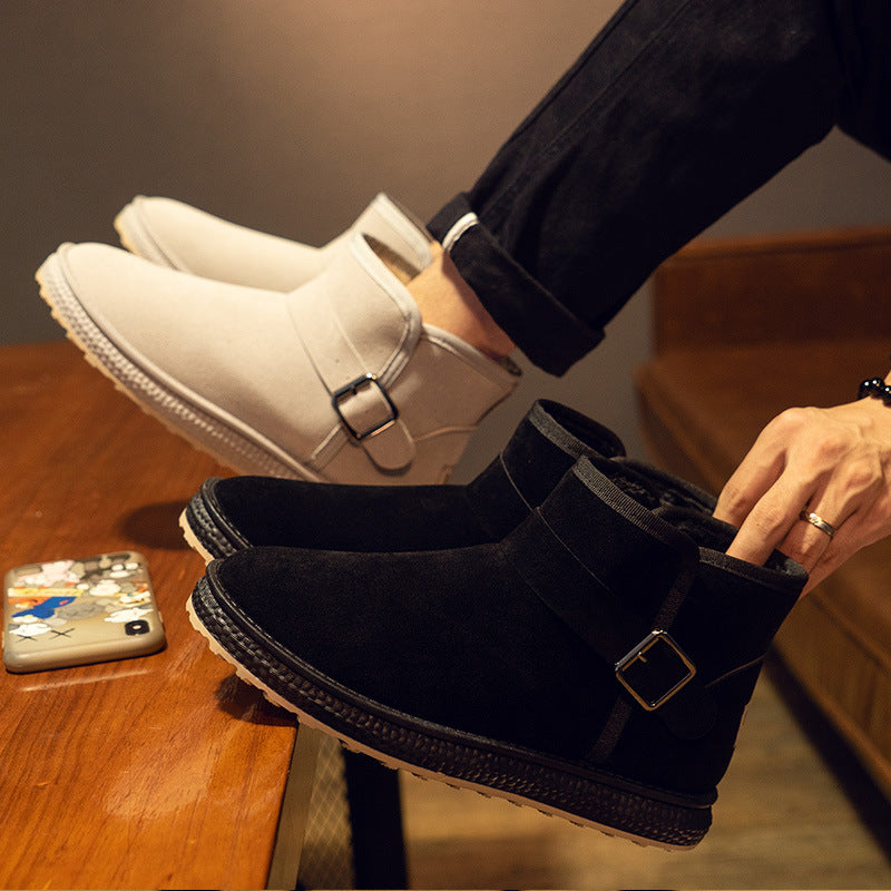 Nadia | Buckle-Strap Fur Suede Winter Boots