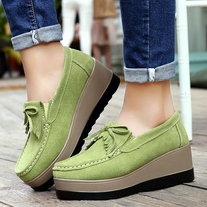 Orthopedic Balance Shoes With Fringe Bow Design - Comfort And Elegance