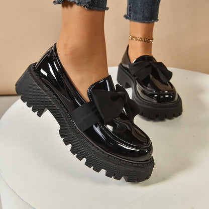 Orthopedic Balance Vintage Loafers With Bow - Unique Elegance