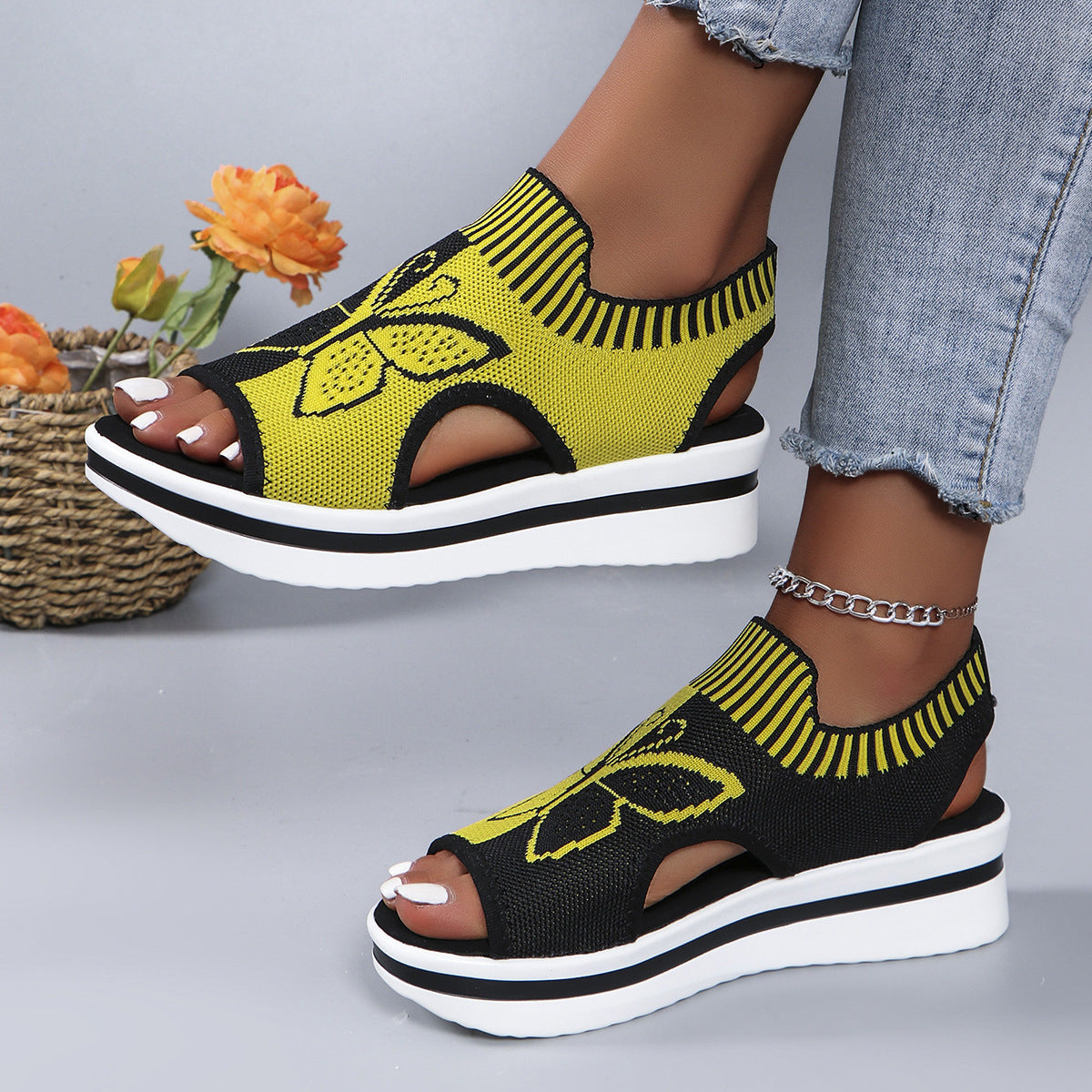 Orthopedic Balance Double Buckle Platform Comfort Slide Sandals