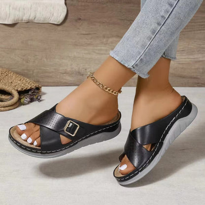Orthopedic Balance Woven Comfort Wedge Sandals