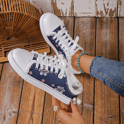 Orthopedic Balance Canvas Shoes - Floral Low-Top Comfort