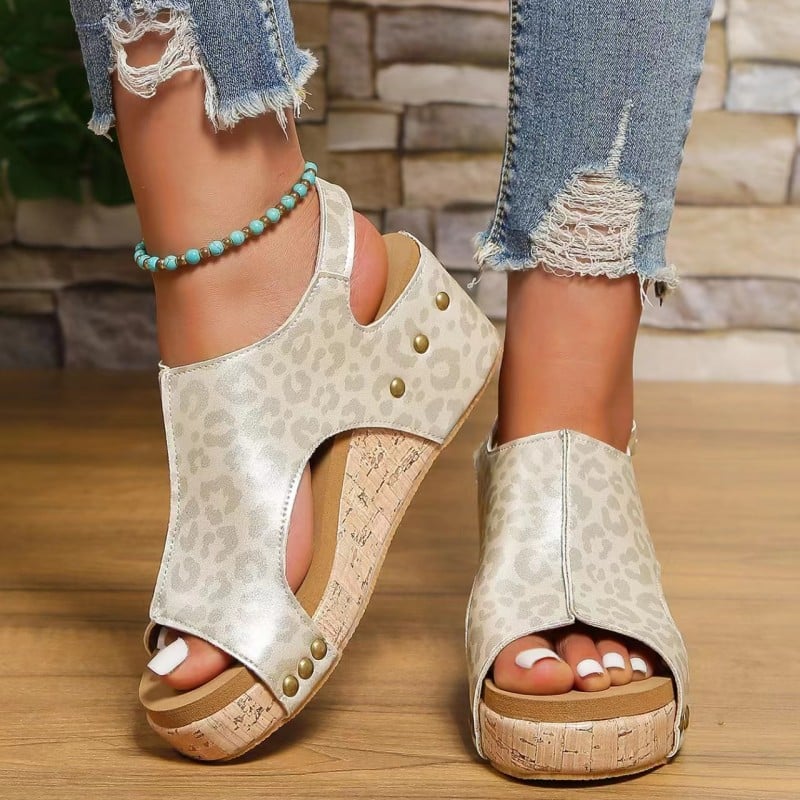 Blake | Open-Toe Wedge Sandals – Zipper Design Comfort
