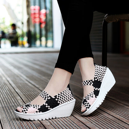 Orthopedic Balance Breathable Printed Wedge Slip-On Flats