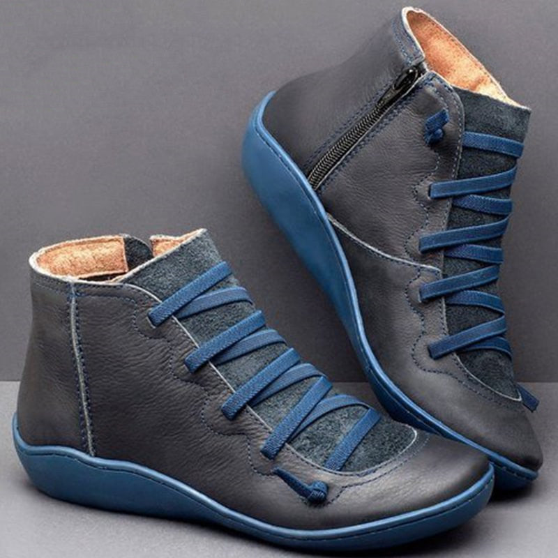 Cassandra | Orthopedic Leather Ankle Boots – Casual Lace-Up Comfort
