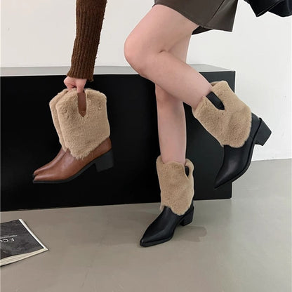 Orthopedic Balance Velvet Thermal Booties - Pointed Toe