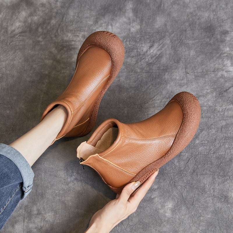 Orthopedic Balance Cowhide Ankle Boots - Supportive Comfort