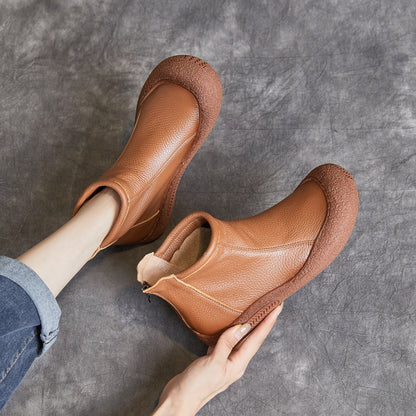 Orthopedic Balance Cowhide Ankle Boots - Supportive Comfort