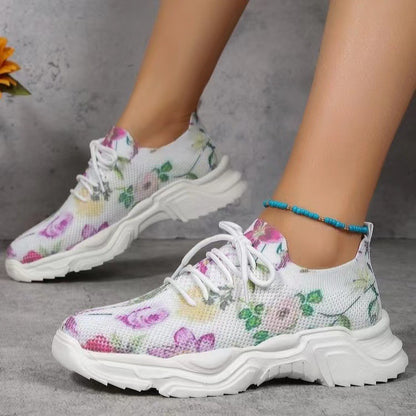 Orthopedic Balance Women’s Tie-Dye Knit Sneakers – Lightweight Breathable Comfort Shoes