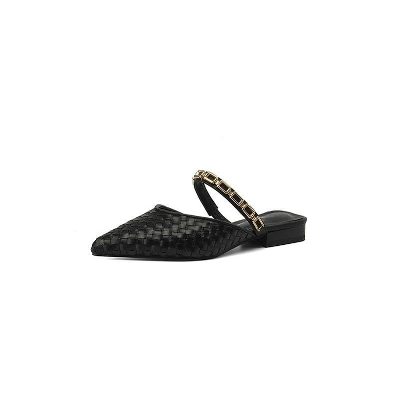 Orthopedic Balance Flat Sandals With Low Heels And Chains - Unique Elegance